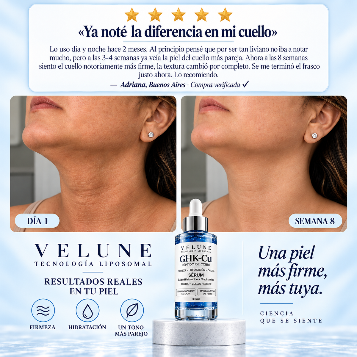 VELUNE Sérum Reafirmante con Péptido de Cobre GHK-Cu